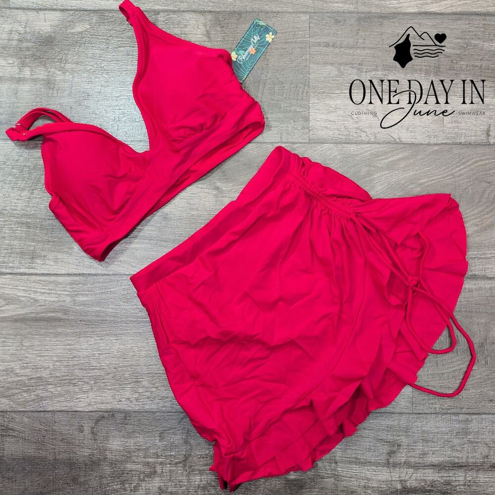 Blooming Jelly Skirted Bikini Swimsuit Size M